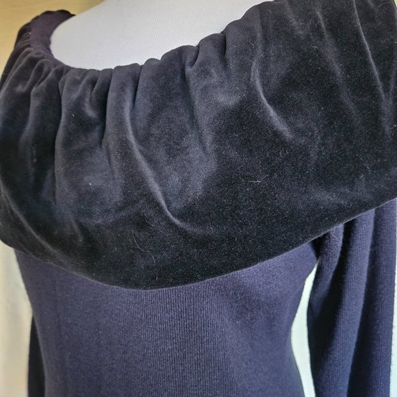 Size L Vintage 1990s Casual Connection Velvet Collar Sweater - Picture 5 of 8